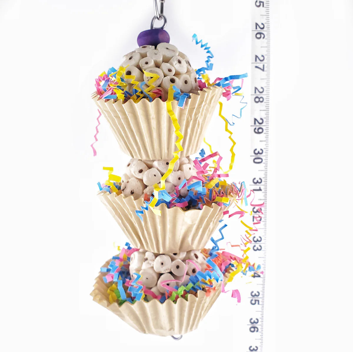 Triple Scoop Bird Toy – Foraging & Chew Toy for Parrots Cockatiels & Conures
